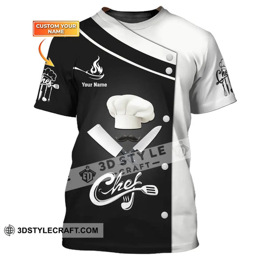 Unisex Shirt, Custom Name Chef Shirt, Chef with Beard, Chef Polo, Gift for Cooking Lovers style option 1
