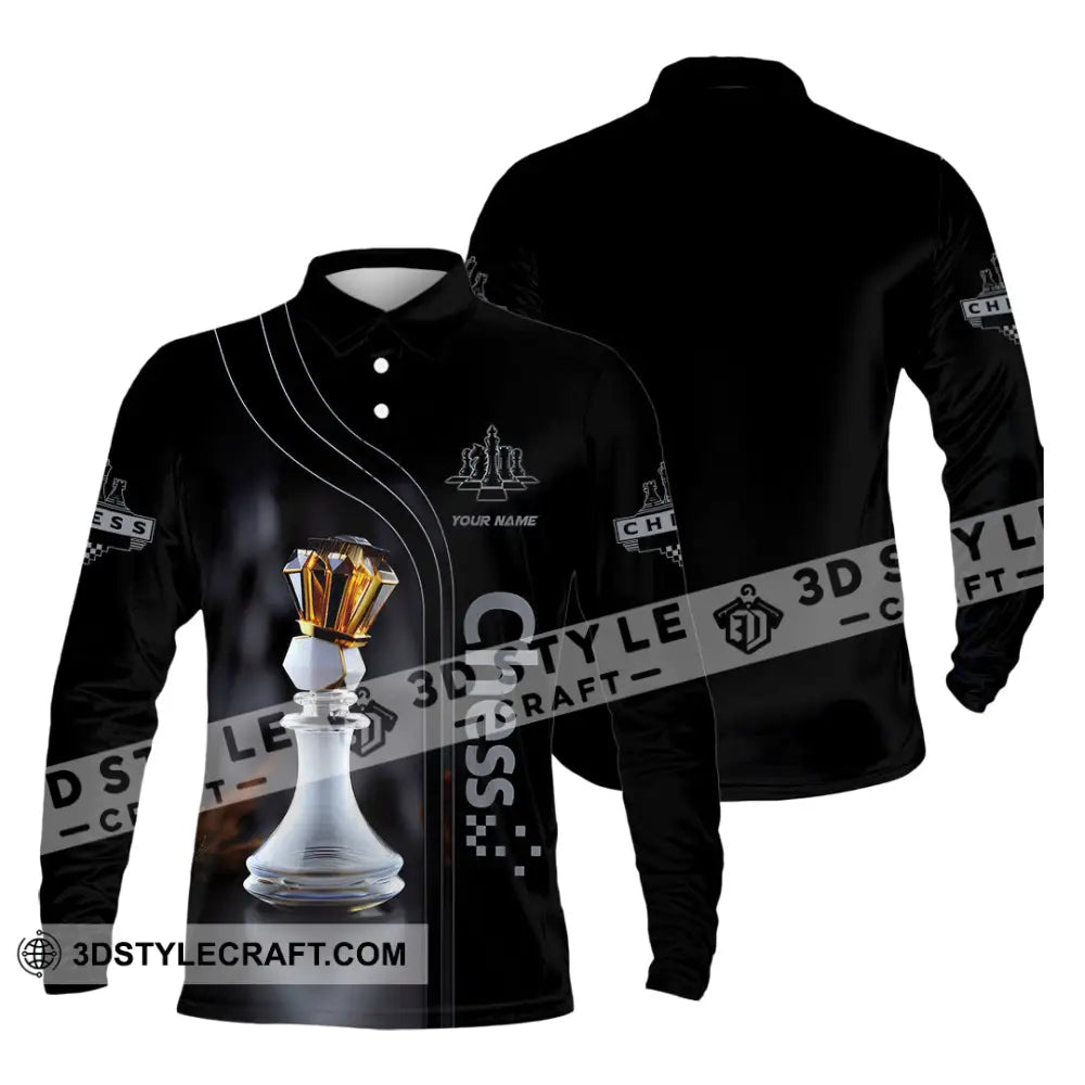 Unisex Shirt Custom Name Chess Apparel Polo Long Sleeve Love T-Shirt / S T-Shirt