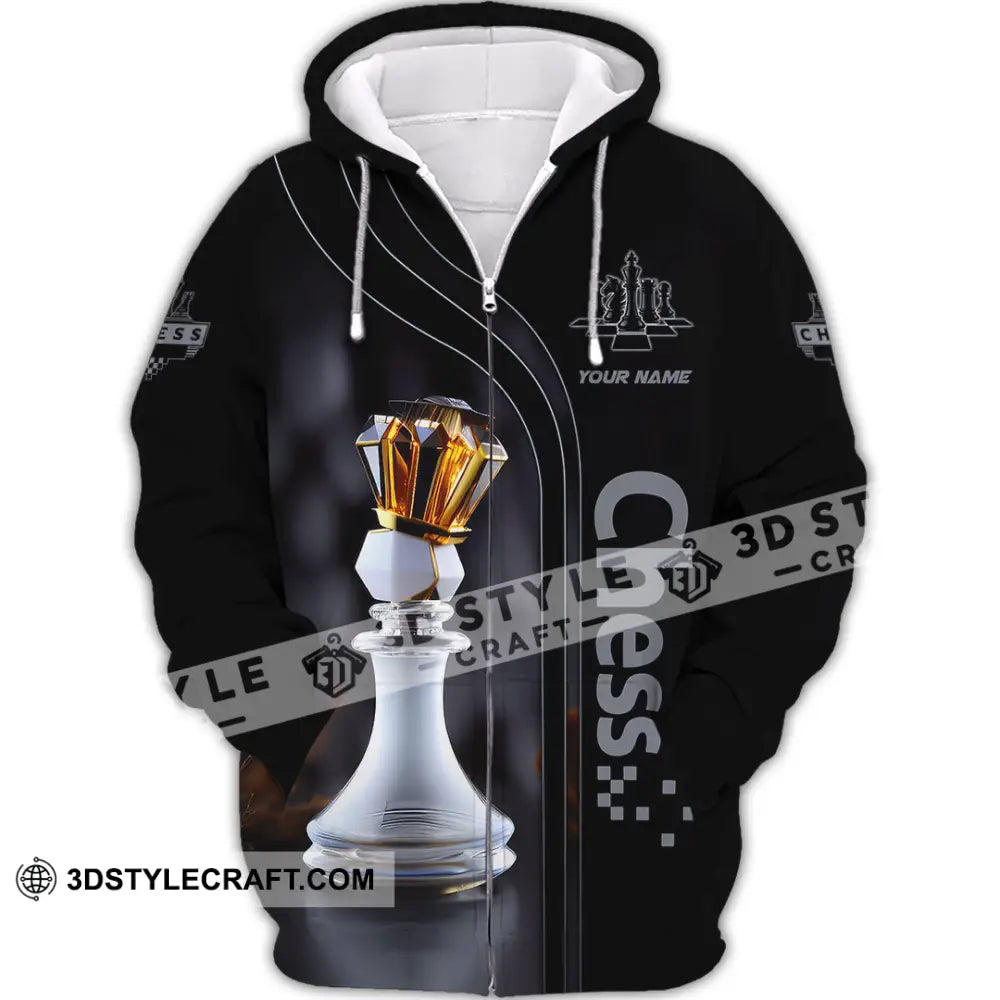 Unisex Shirt Custom Name Chess Apparel Polo Long Sleeve Love T-Shirt Zipper Hoodie / S T-Shirt