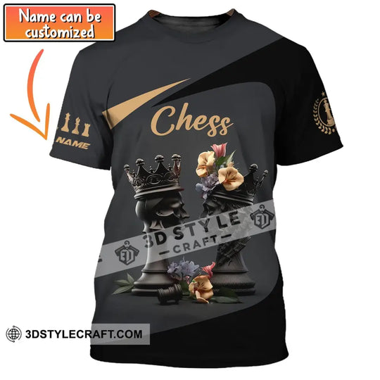 Unisex Shirt, Custom Name Chess T-Shirt, Chess Game King Queen Shirt style option 1