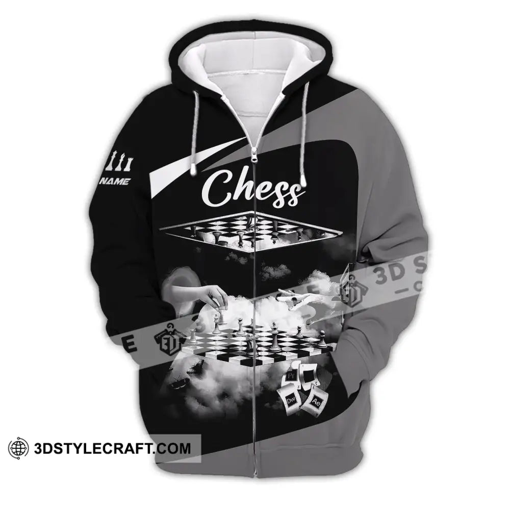 Unisex Shirt Custom Name Chess T-Shirt Player Club Checkmate Polo Zipper Hoodie / S