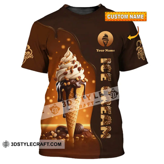 Unisex Shirt, Custom Name Chocolate Ice Cream Shirt, Ice Cream Lover Shirt style option 1