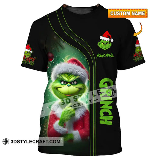 Unisex Shirt Custom Name Christmas Grinch Polo Long Sleeve Gift T-Shirt