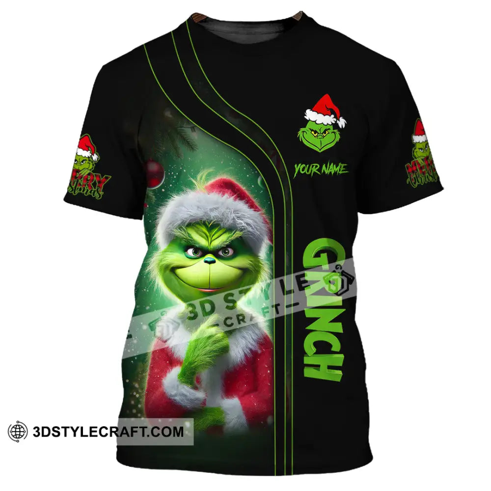 Unisex Shirt Custom Name Christmas Grinch Polo Long Sleeve Gift T-Shirt / S T-Shirt