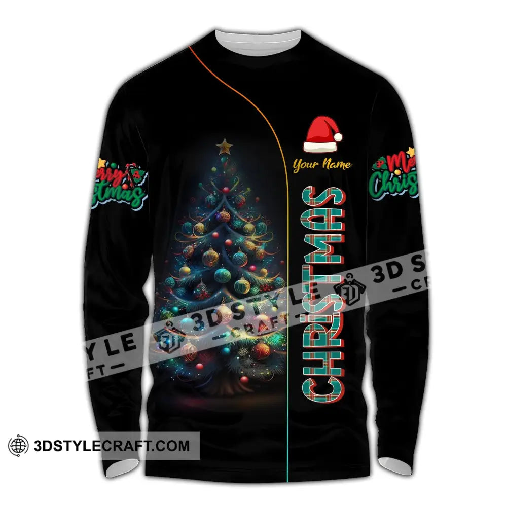 Unisex Shirt - Custom Name Christmas Night Long Sleeve / S T-Shirt