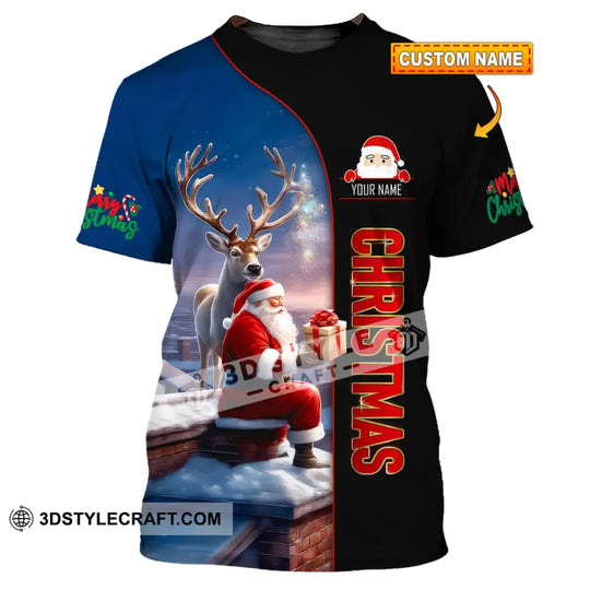 Unisex Shirt, Custom Name Christmas Santa Shirt, Christmas Polo Long Sleeve Shirt, Christmas Gift style option 1