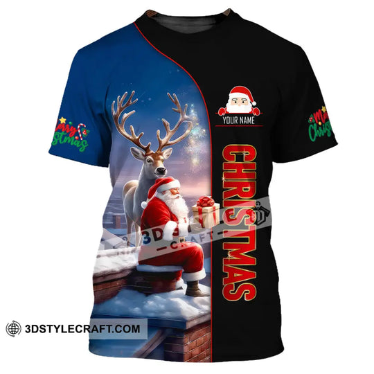 Unisex Shirt, Custom Name Christmas Santa Shirt, Christmas Polo Long Sleeve Shirt, Christmas Gift style option 2