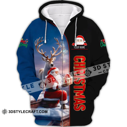 Unisex Shirt, Custom Name Christmas Santa Shirt, Christmas Polo Long Sleeve Shirt, Christmas Gift style option 3
