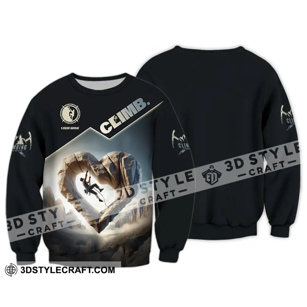 Unisex Shirt Custom Name Climb Long Sleeve T-Shirt / S T-Shirt