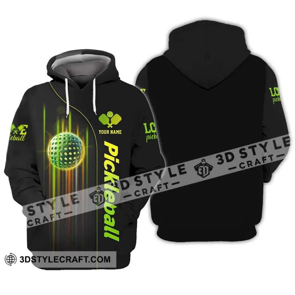 Unisex Shirt - Custom Name Colorful Line Pickleball Hoodie / S T-Shirt