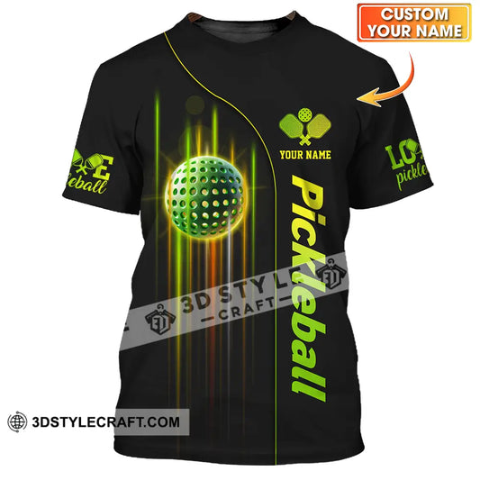 Unisex Shirt - Custom Name Colorful Line Pickleball T-Shirt