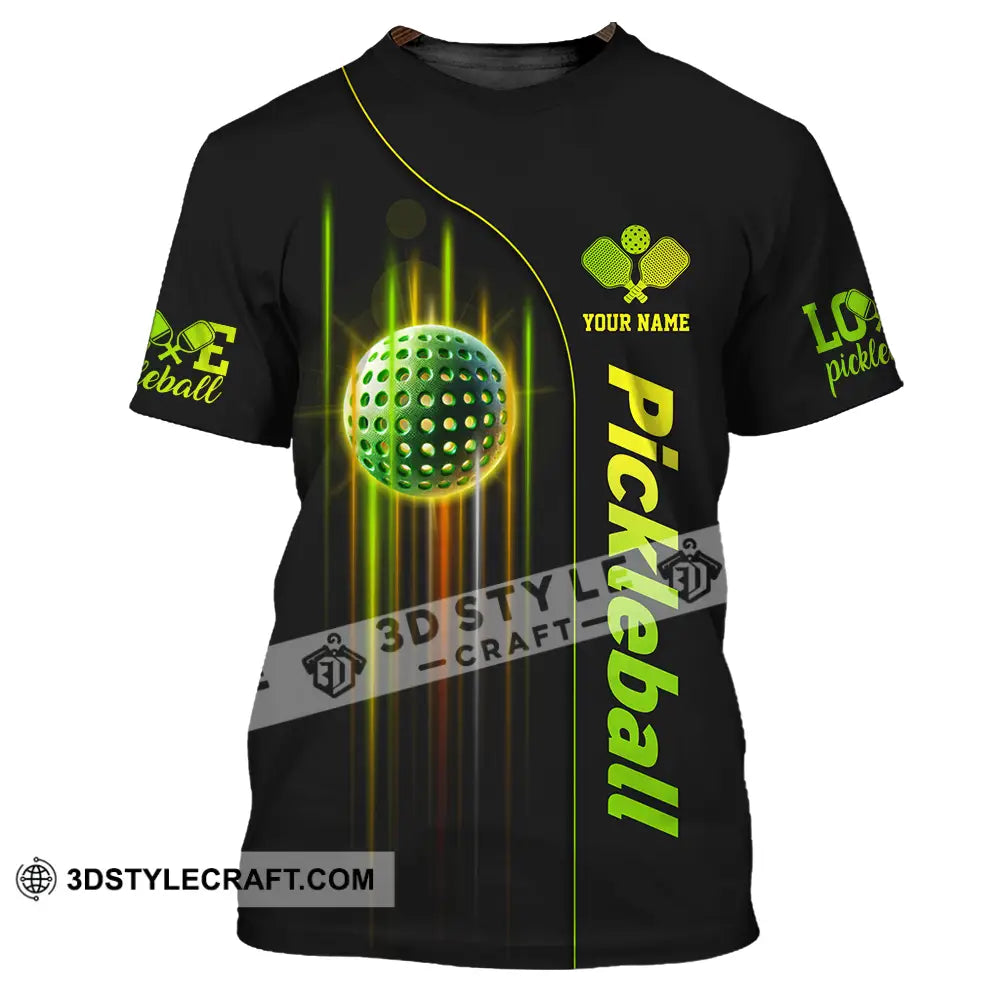 Unisex Shirt - Custom Name Colorful Line Pickleball T-Shirt / S T-Shirt