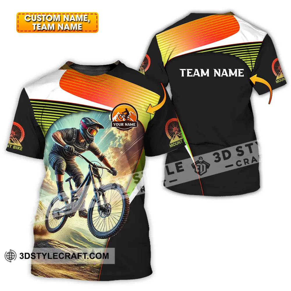 Unisex Shirt - Custom Name Cool Mountain Bike T-Shirt