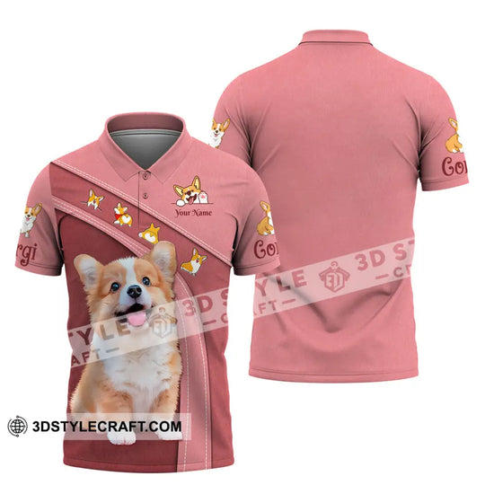 Unisex Shirt, Custom Name Corgi Shirt, Corgi Hoodie Shirt Polo Long Sleeve, Corgi Lover Shirt style option 4