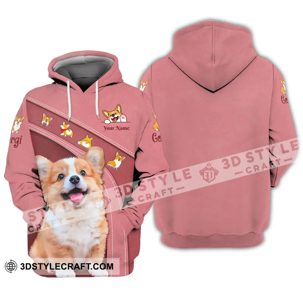 Unisex Shirt Custom Name Corgi Hoodie Polo Long Sleeve Lover / S T-Shirt