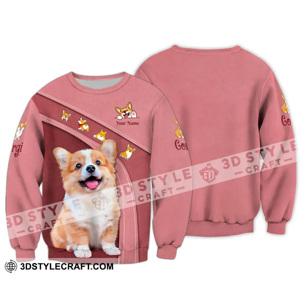 Unisex Shirt Custom Name Corgi Hoodie Polo Long Sleeve Lover / S T-Shirt