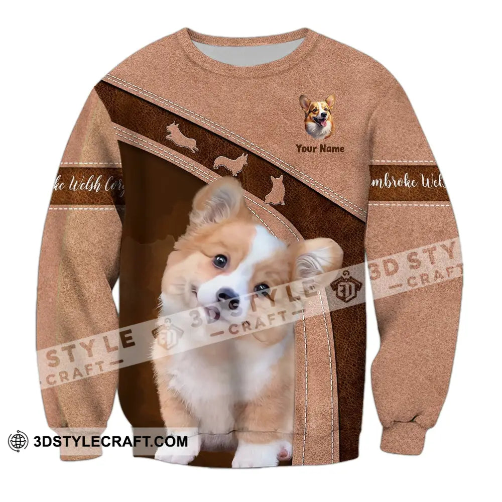 Unisex Shirt Custom Name Corgi T-Shirt For Dog Lover Pet Apparel Long Sleeve / S T-Shirt