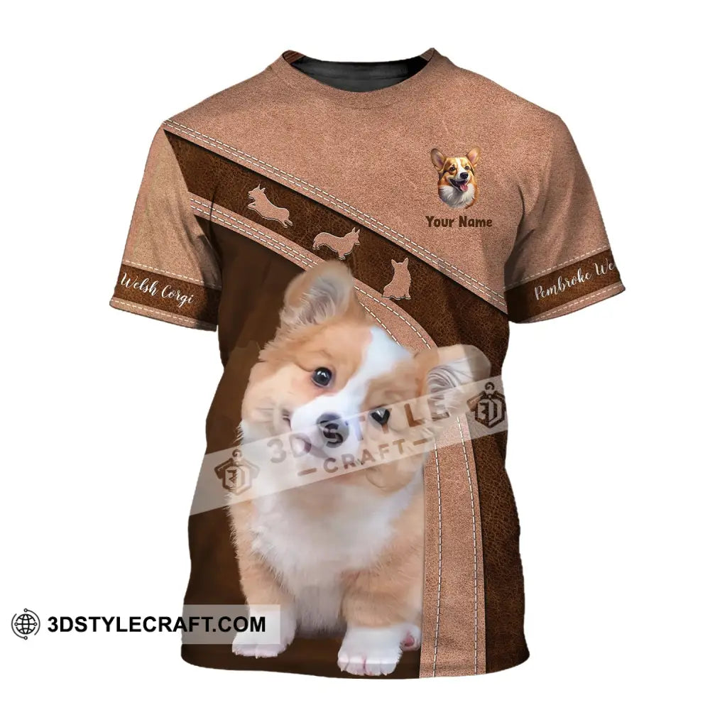 Unisex Shirt Custom Name Corgi T-Shirt For Dog Lover Pet Apparel / S T-Shirt