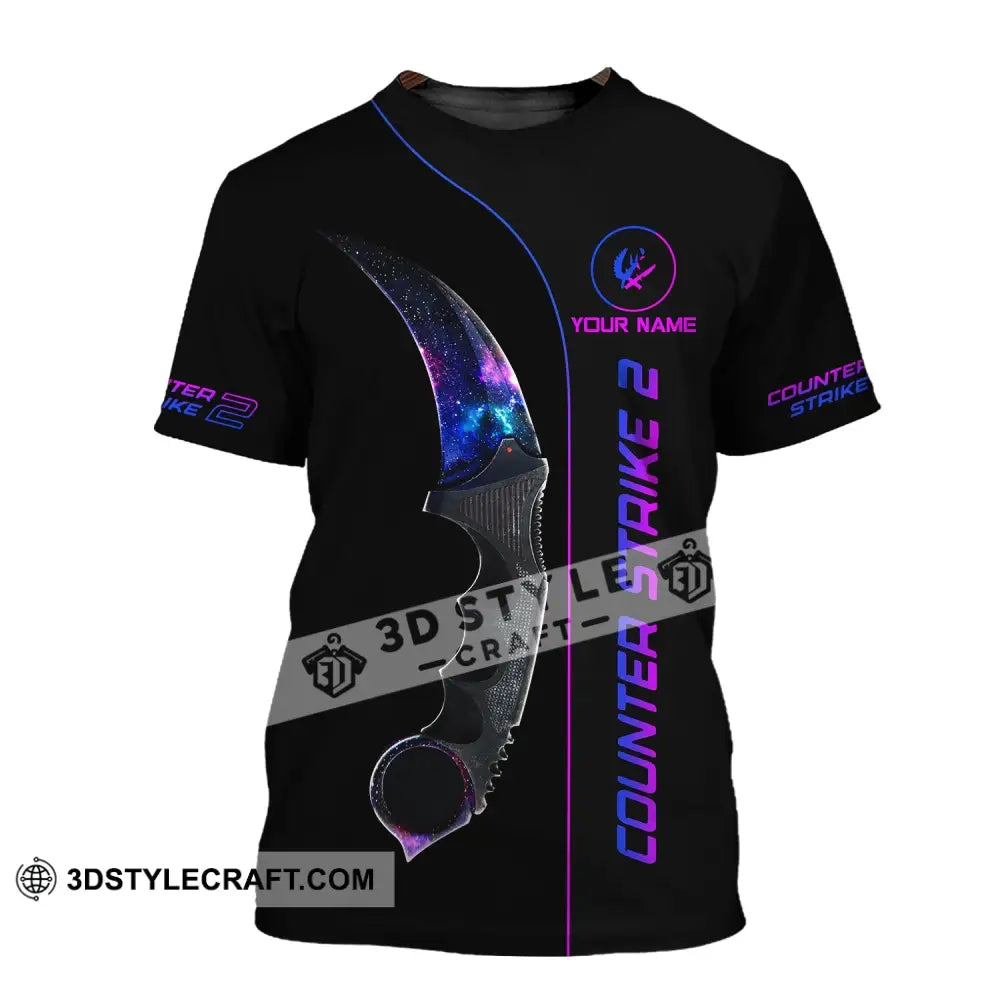 Unisex Shirt - Custom Name Counter Strike Galaxy T-Shirt / S T-Shirt