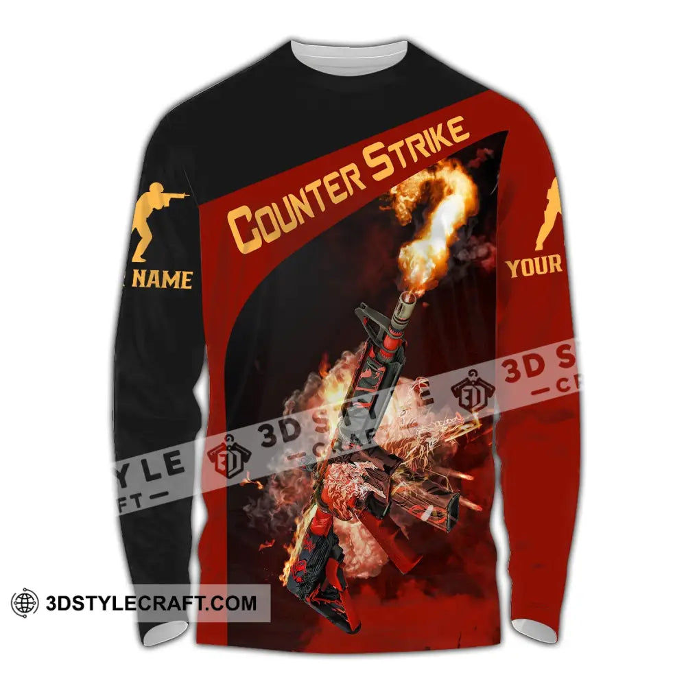 Unisex Shirt Custom Name Counter Strike Game Hoodie Polo Long Sleeve / S T-Shirt