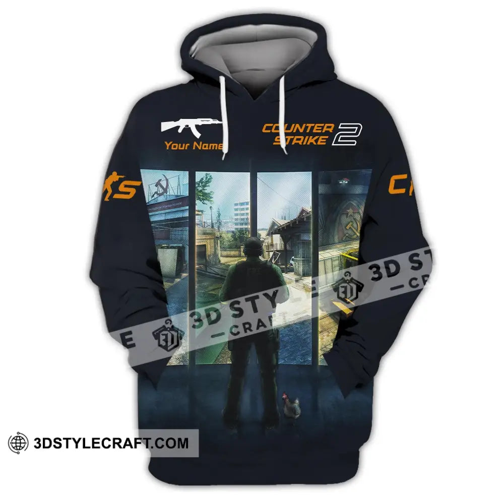 Unisex Shirt Custom Name Counter Strike Game Hoodie Polo Long Sleeve / S T-Shirt