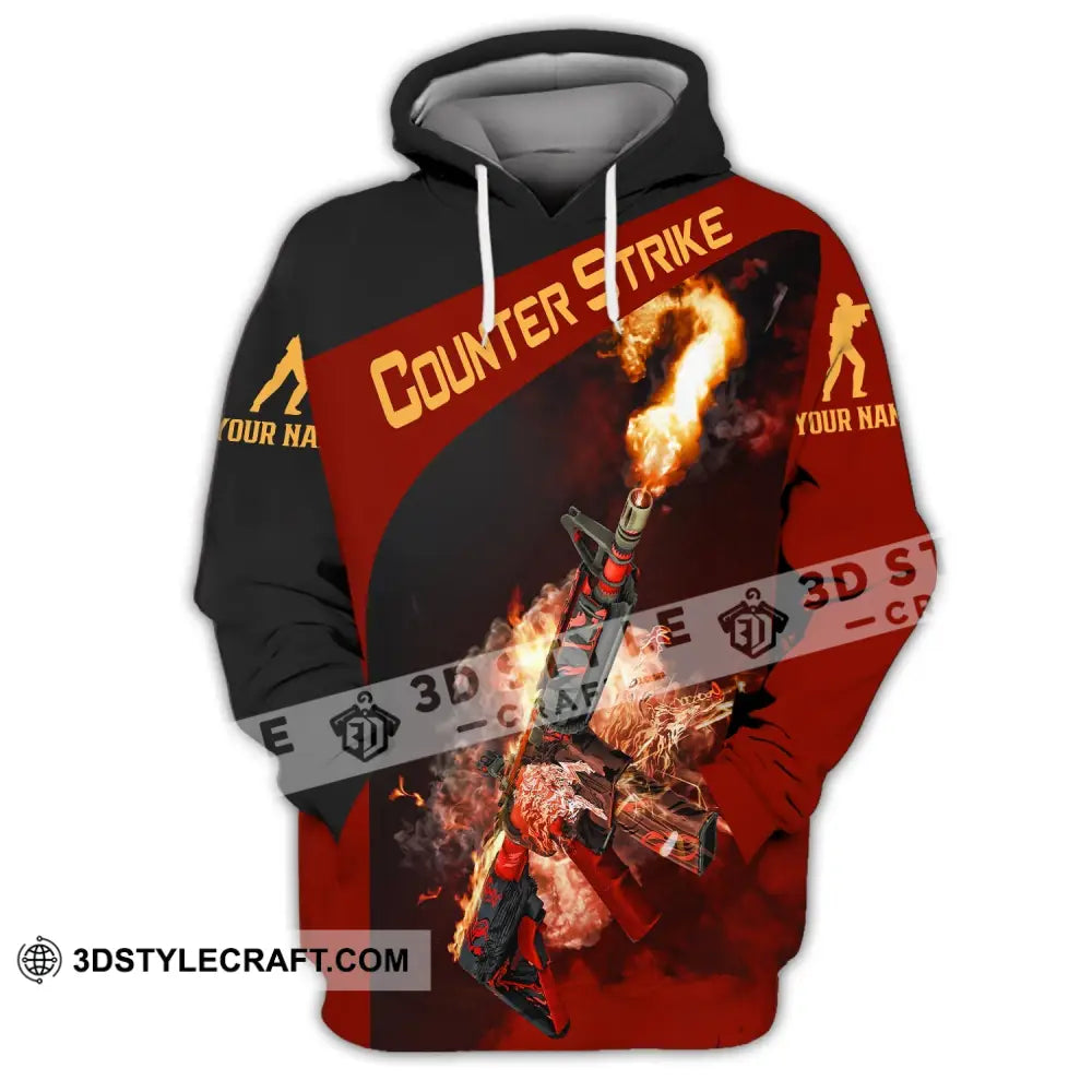 Unisex Shirt Custom Name Counter Strike Game Hoodie Polo Long Sleeve / S T-Shirt