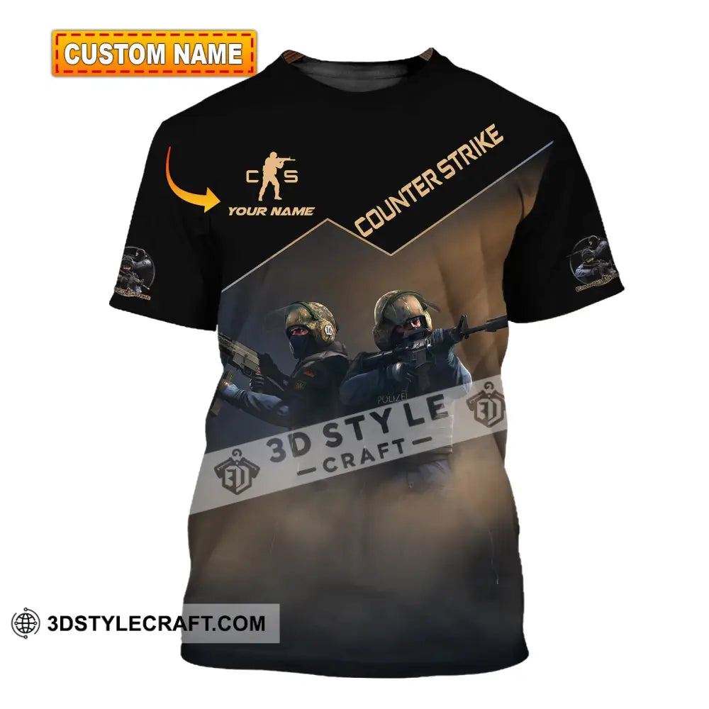 Unisex Shirt Custom Name Counter Strike Game Hoodie Polo Long Sleeve T-Shirt