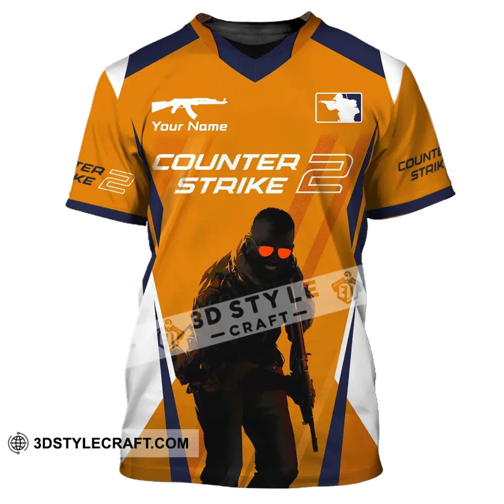 Unisex Shirt Custom Name Counter Strike Game Hoodie Polo Long Sleeve T-Shirt / S T-Shirt