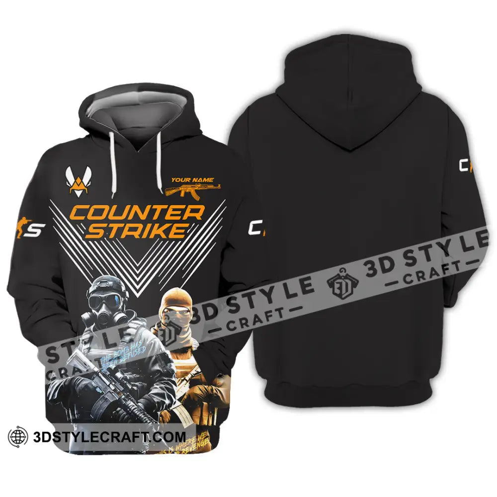 Unisex Shirt Custom Name Counter Strike Game T-Shirt Gamer Gift Hoodie / S T-Shirt