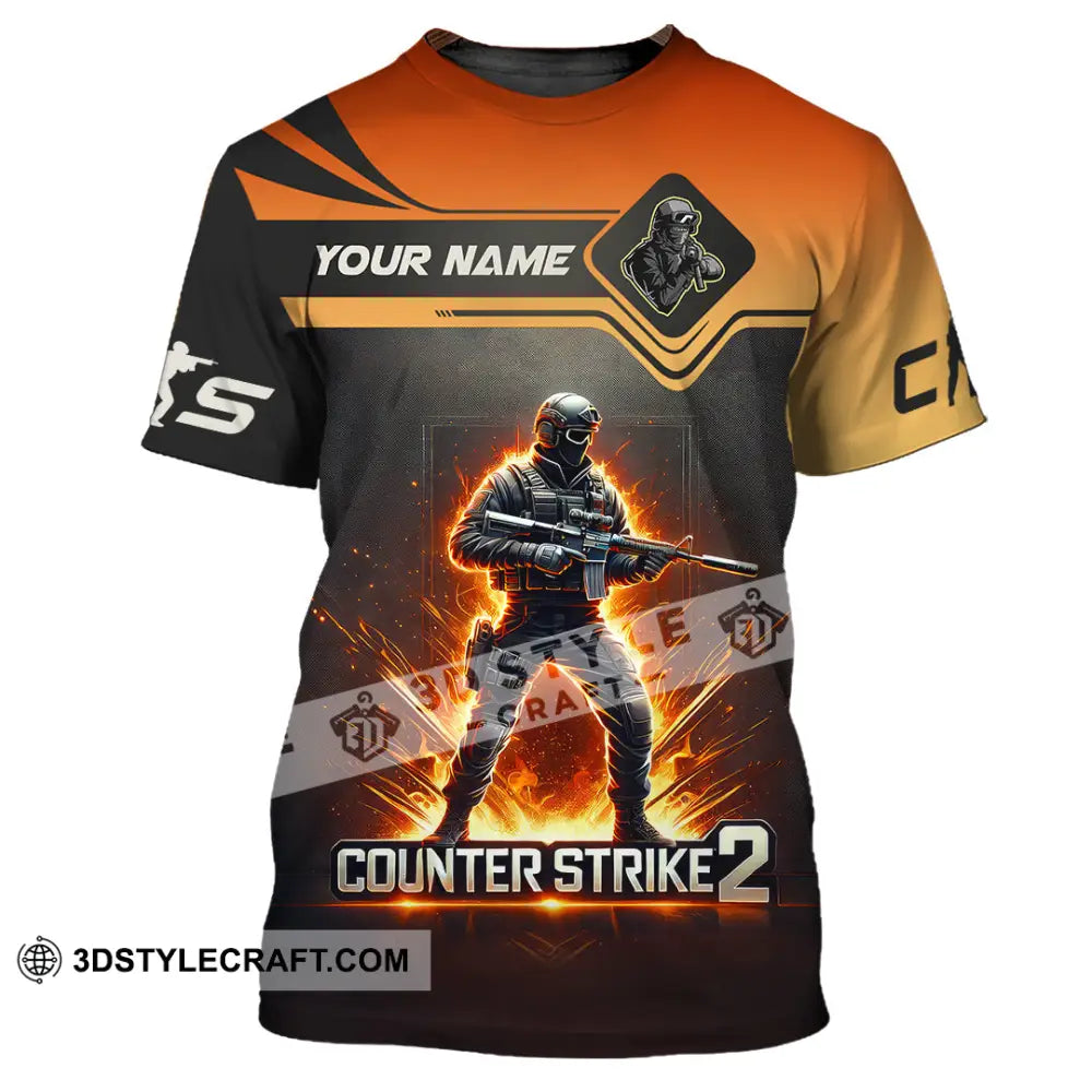 Unisex Shirt Custom Name Counter Strike Game T-Shirt Gamer Gift / S T-Shirt