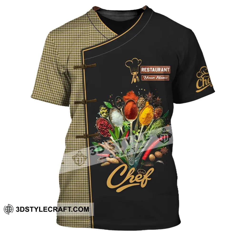 Unisex Shirt - Custom Name Dark For Chef Cooking Spices T-Shirt / S T-Shirt