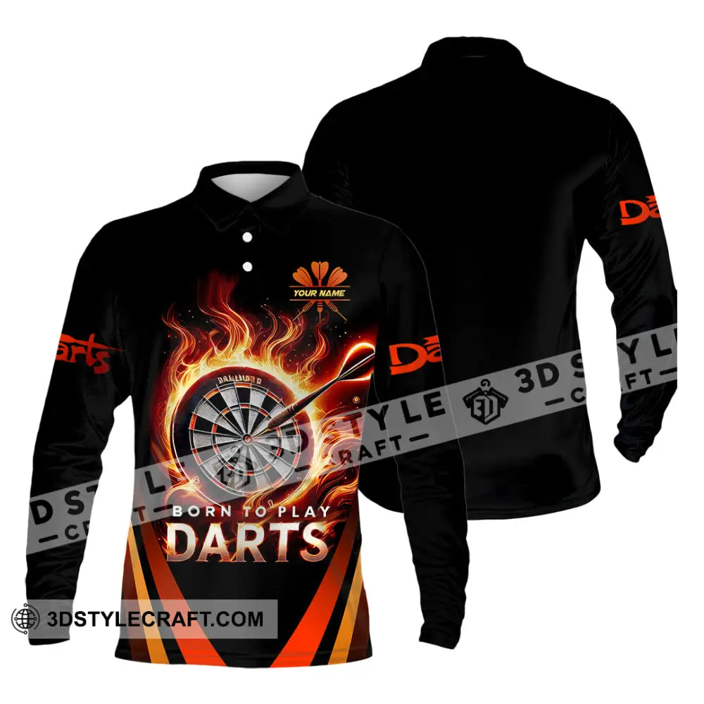 Unisex Shirt Custom Name Dart Love Hoodie Polo Long Sleeve Gift For Player / S T-Shirt