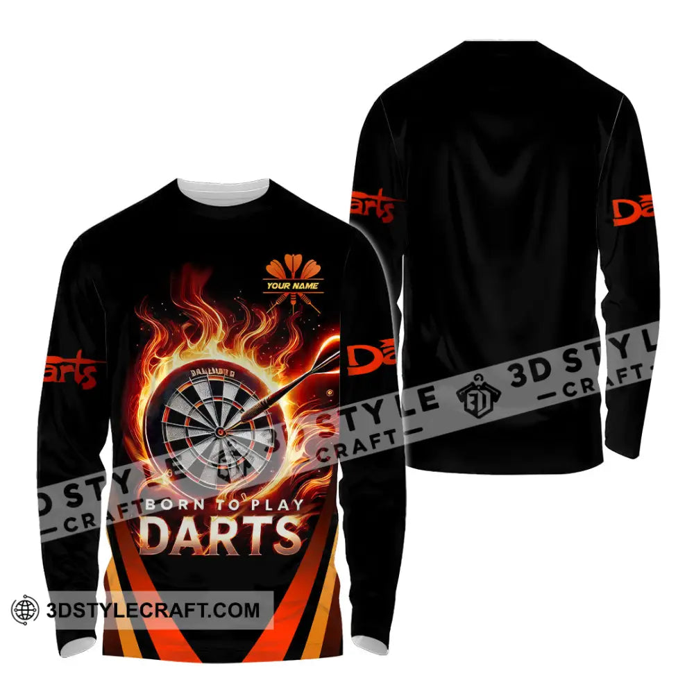 Unisex Shirt Custom Name Dart Love Hoodie Polo Long Sleeve Gift For Player / S T-Shirt