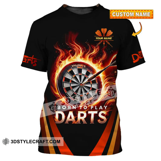 Unisex Shirt Custom Name Dart Love Hoodie Polo Long Sleeve Gift For Player T-Shirt