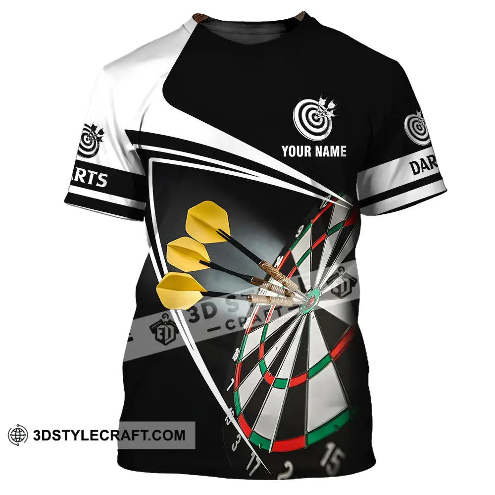 Unisex Shirt - Custom Name Darts Black And White T-Shirt / S T-Shirt