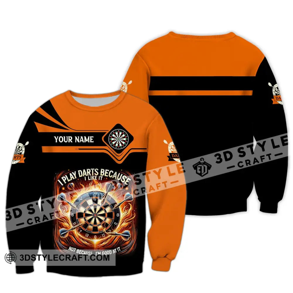 Unisex Shirt Custom Name Darts Dart Lover Hoodie Polo Long Sleeve / S T-Shirt