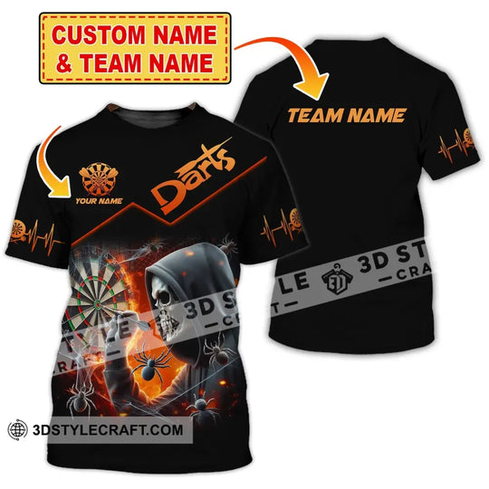 Unisex Shirt, Custom Name Darts Shirt, Dart Player T-Shirt Long Sleeve Polo Shirt style option 1