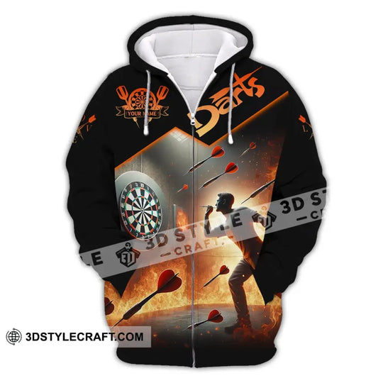 Unisex Shirt, Custom Name Darts Shirt, Dart Player T-Shirt Long Sleeve Polo Shirt style option 3