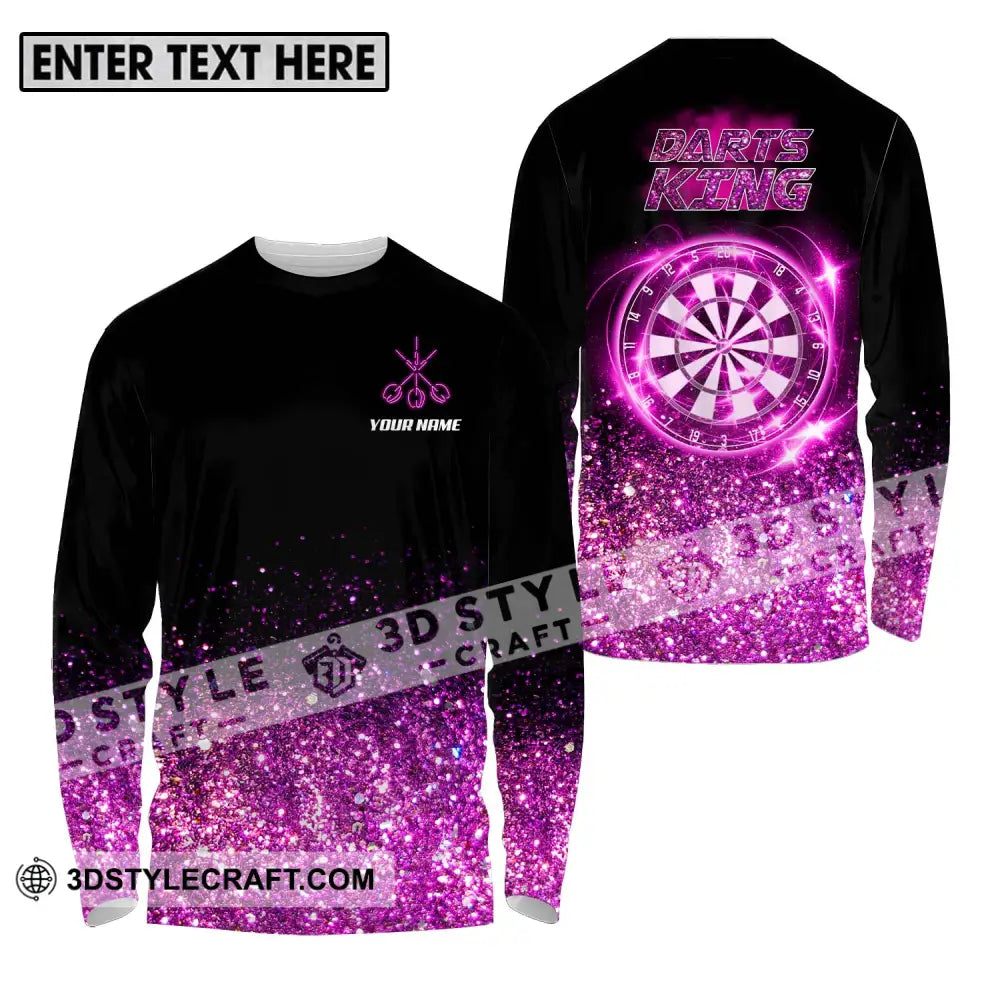 Unisex Shirt - Custom Name Darts King Long Sleeve / S T-Shirt