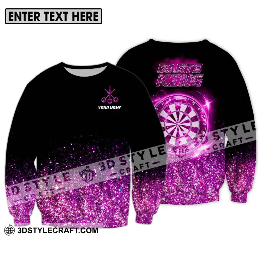 Unisex Shirt - Custom Name Darts King Long Sleeve / S T-Shirt