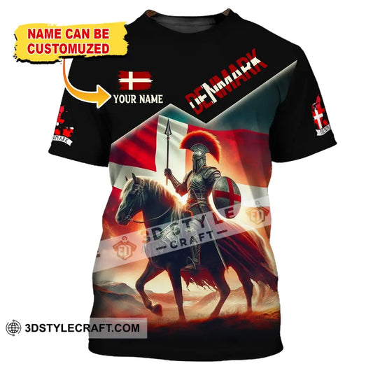 Unisex Shirt Custom Name Denmark Polo Long Sleeve T-Shirt For Danish / S