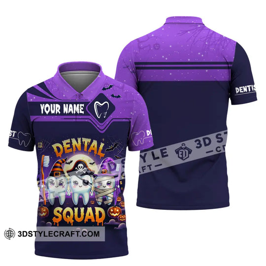 Unisex Shirt, Custom Name Dental Halloween Shirt, Dental Halloween Polo Long Sleeve Shirt, Halloween Gift style option 4