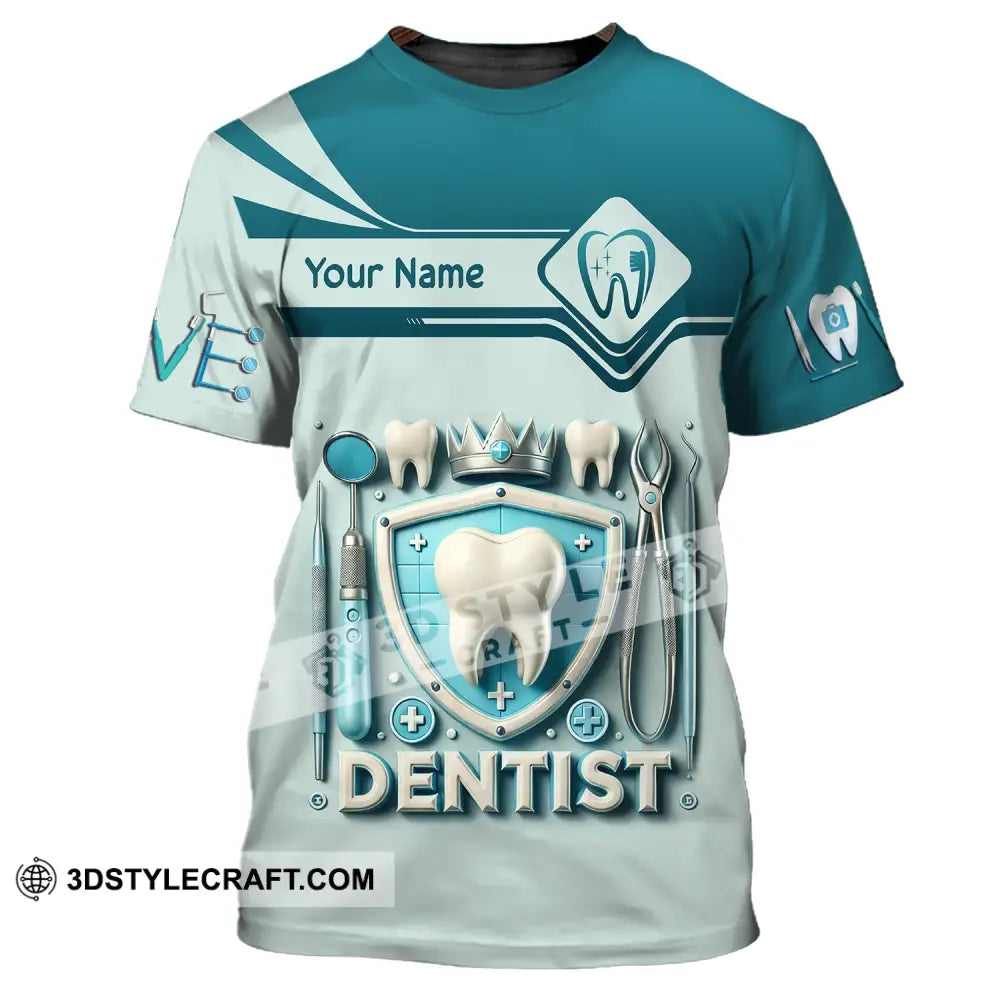 Unisex Shirt Custom Name Dentist Dental T-Shirt Gift For / S T-Shirt