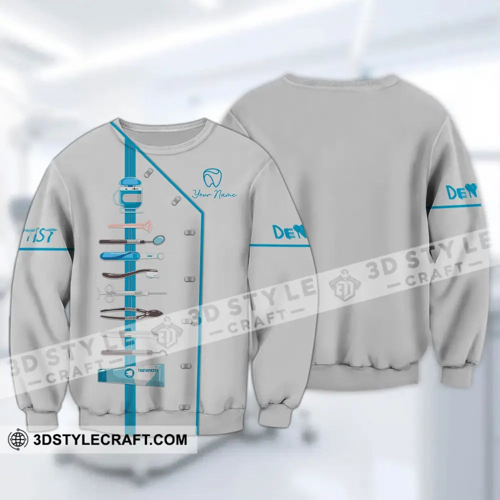 Unisex Shirt - Custom Name Dentist T-Shirt Personalized Hoodie Gift For Dentists Long Sleeve / S