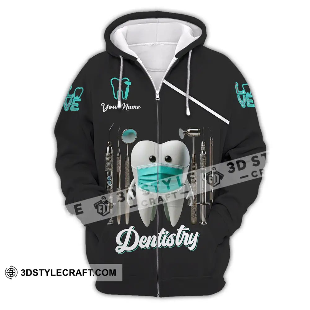 Unisex Shirt - Custom Name Dentistry Zipper Hoodie / S T-Shirt