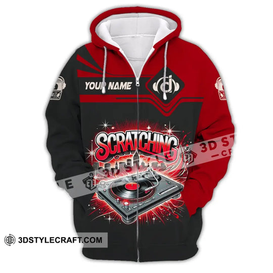 Unisex Shirt, Custom Name Disc Jockey Shirt, DJ Hoodie Shirt Polo Long Sleeve Shirt, Scratching style option 3