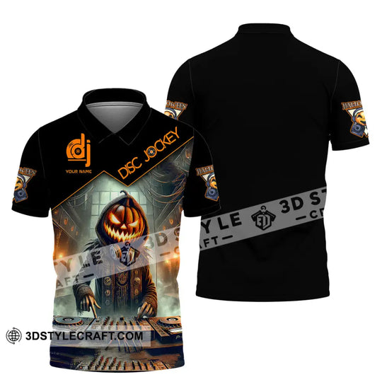 Unisex Shirt, Custom Name Disc Jockey Halloween Shirt, Halloween Polo Long Sleeve Shirt, Halloween Gift style option 4