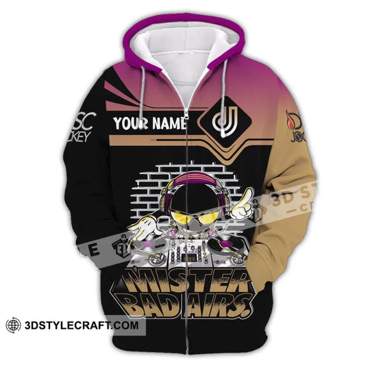 Unisex Shirt, Custom Name Disc Jockey Shirt, Mister Bad Airs, DJ Hoodie Shirt Polo Long Sleeve style option 3