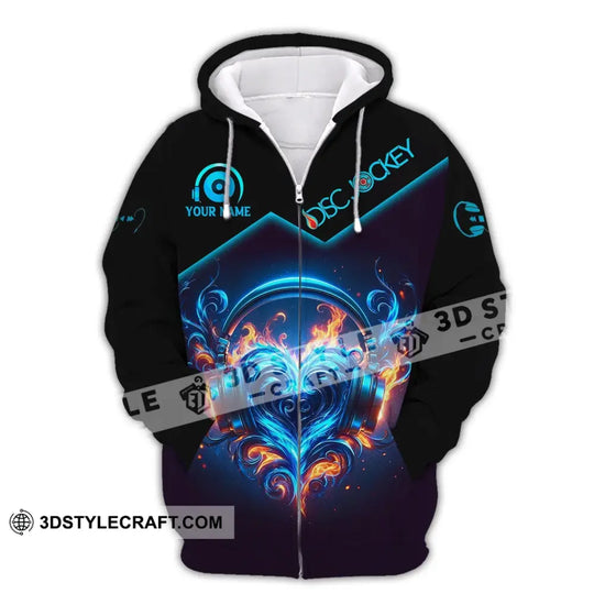 Unisex Shirt, Custom Name Disc Jockey Shirt, Music Heart Shirt, DJ Hoodie Shirt Polo Long Sleeve style option 3