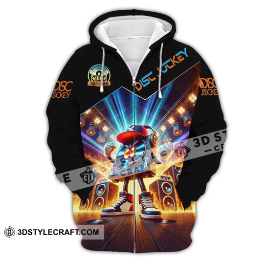Unisex Shirt, Custom Name Disc Jockey Shirt, Music Heart Shirt, DJ Hoodie Shirt Polo Long Sleeve Shirt style option 3